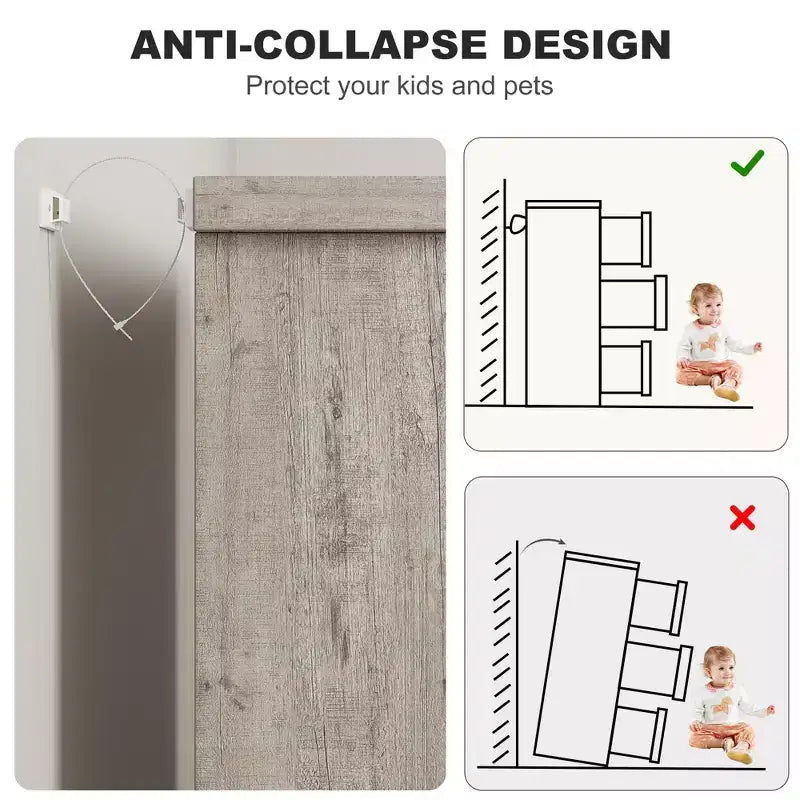 Commode en bois pour chambre à coucher avec poignées encastrées
