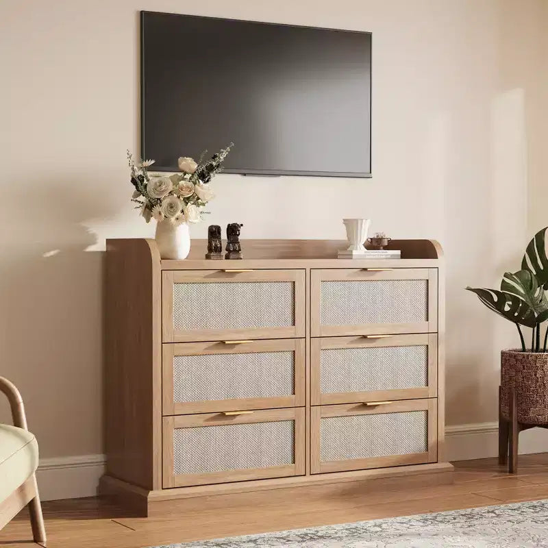 Commode en osier pour chambre à coucher