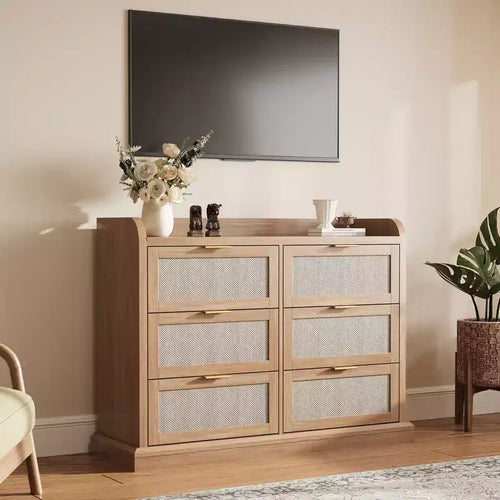 Commode en osier pour chambre à coucher