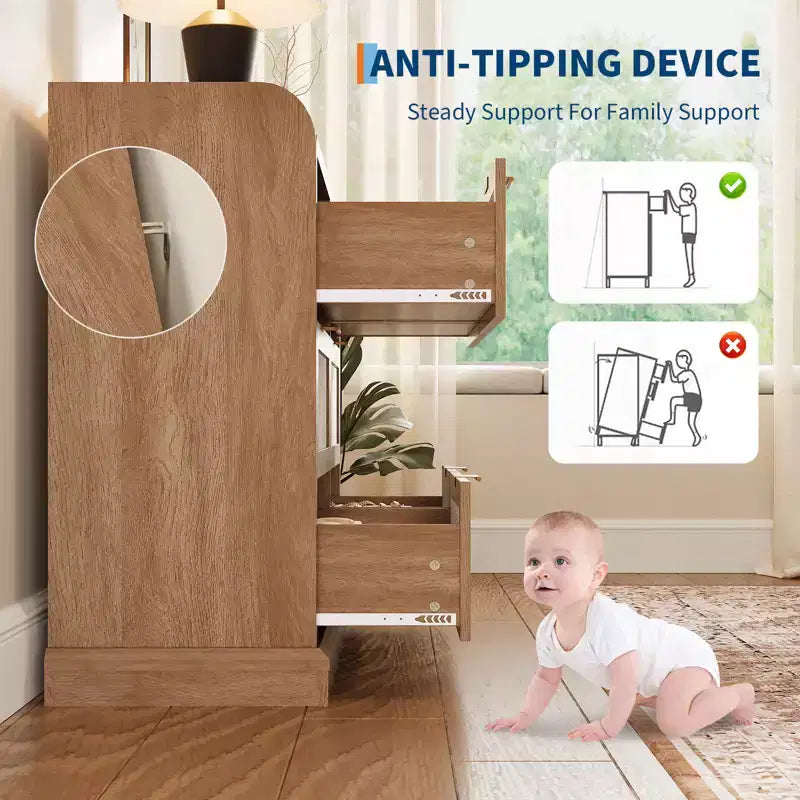 Commode en osier pour chambre à coucher