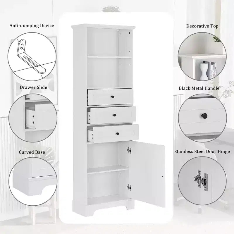 Meuble-lavabo autoportant avec 3 tiroirs