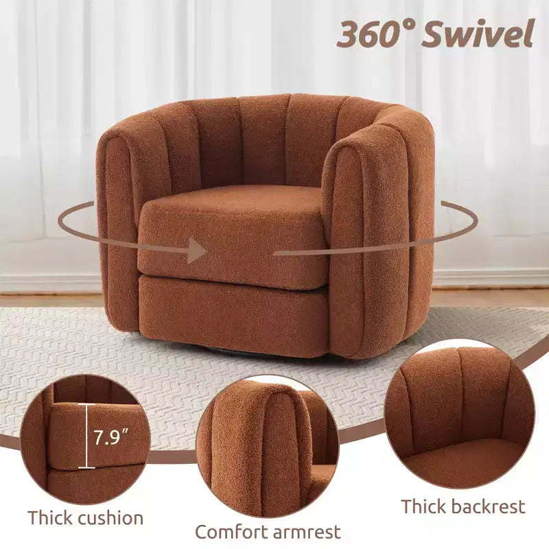 Modern Swivel Barrel Chair