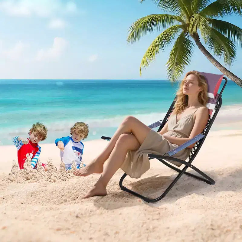 Chaise de plage portable pour adultes ; chaise de camping extérieure