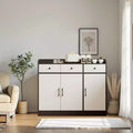 Modern Coffee Bar Buffet Table; for Living Room; Entryway Wooden Kitchen Storage Cabinet with Adjustable Shelf;