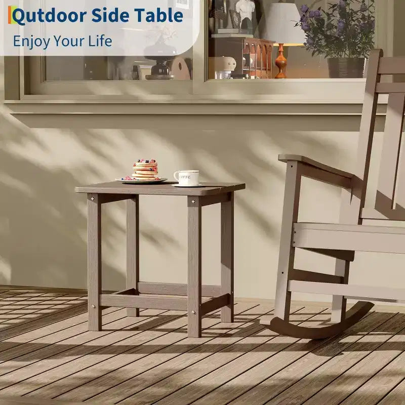Table d'appoint d'extérieur carrée, table d'appoint de terrasse