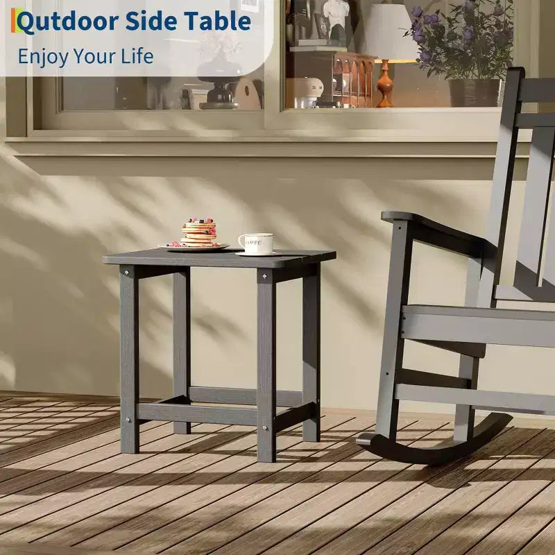 Table d'appoint d'extérieur carrée, table d'appoint de terrasse