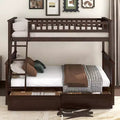 GDFStudio Pepys Twin Over Full Bunk Bed Convertible into Two Beds with Storage Drawers