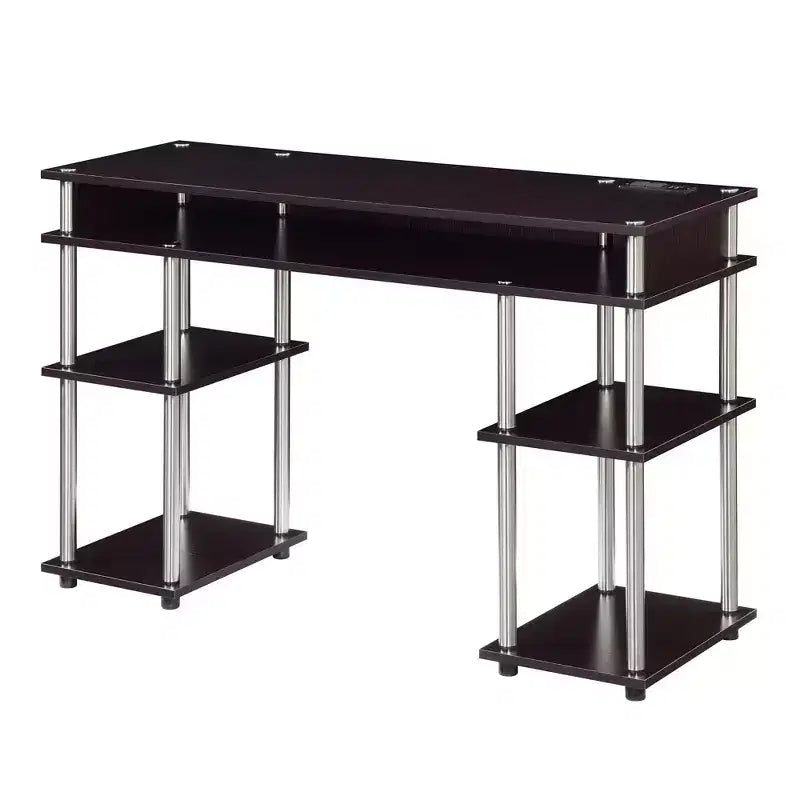 Bureau d'étudiant avec station de charge et étagères ; Expresso