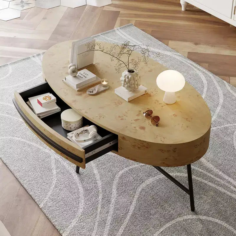 Table basse ovale de style moderne du milieu du siècle
