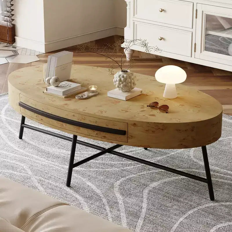 Table basse ovale de style moderne du milieu du siècle