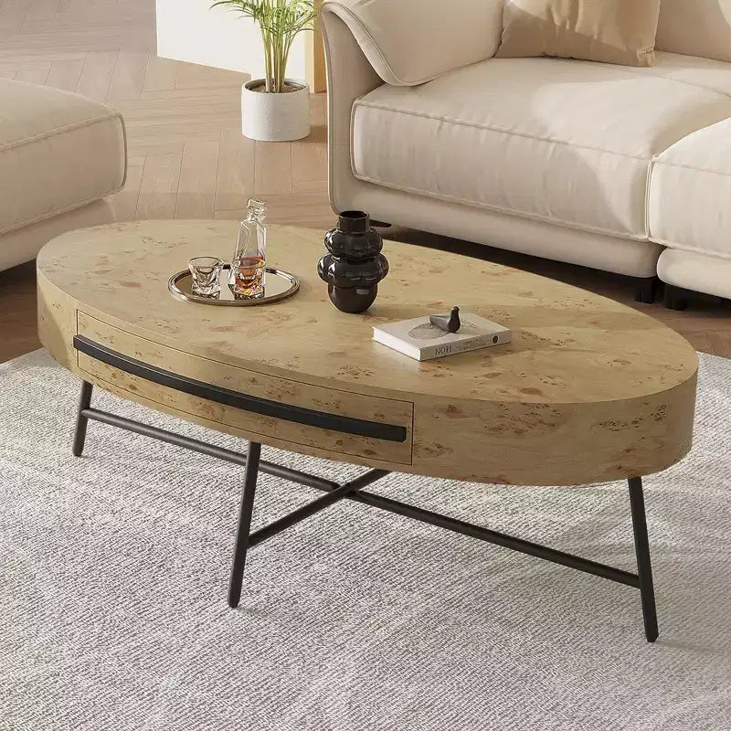 Table basse ovale de style moderne du milieu du siècle