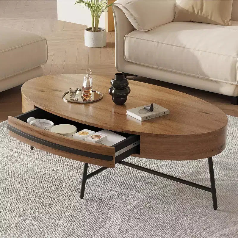Table basse ovale de style moderne du milieu du siècle