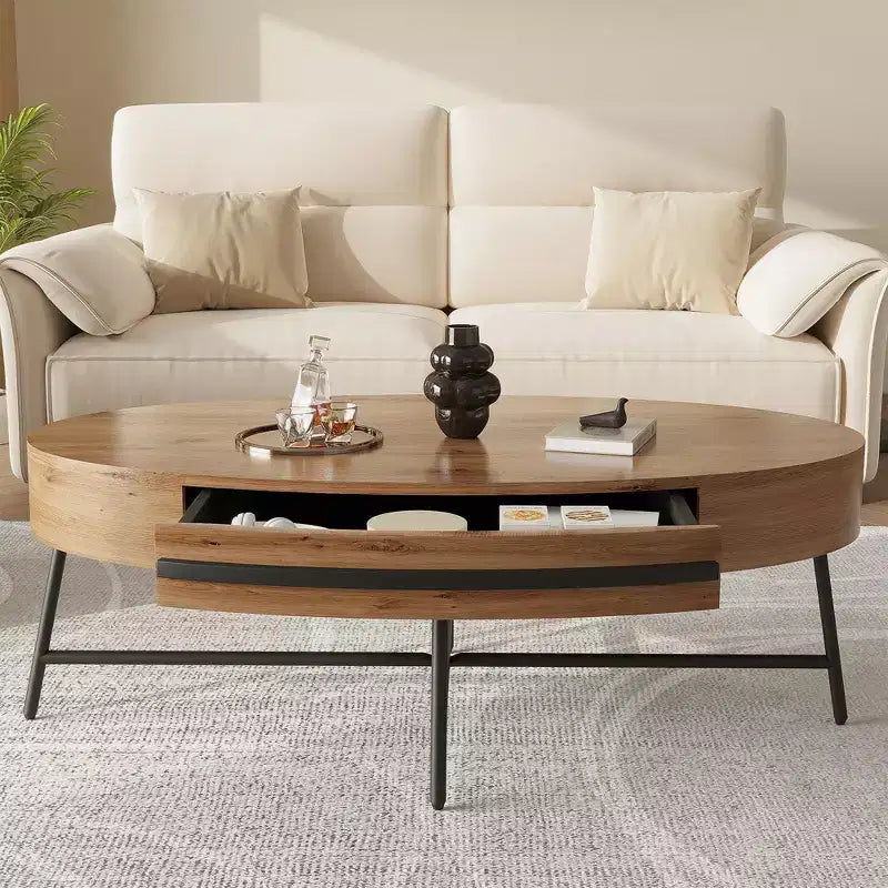 Table basse ovale de style moderne du milieu du siècle
