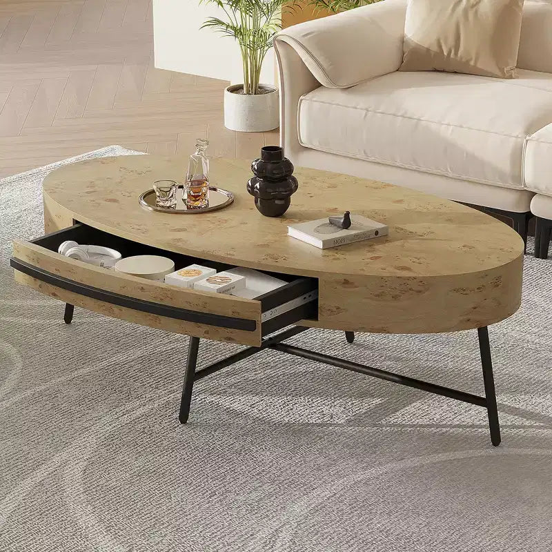 Table basse ovale de style moderne du milieu du siècle