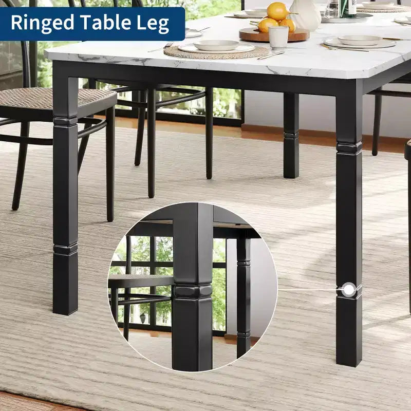 Table de salle à manger rectangulaire en bois, style ferme moderne