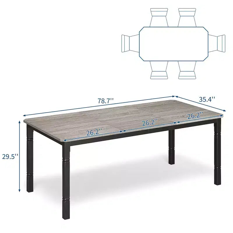 Table de salle à manger rectangulaire en bois, style ferme moderne