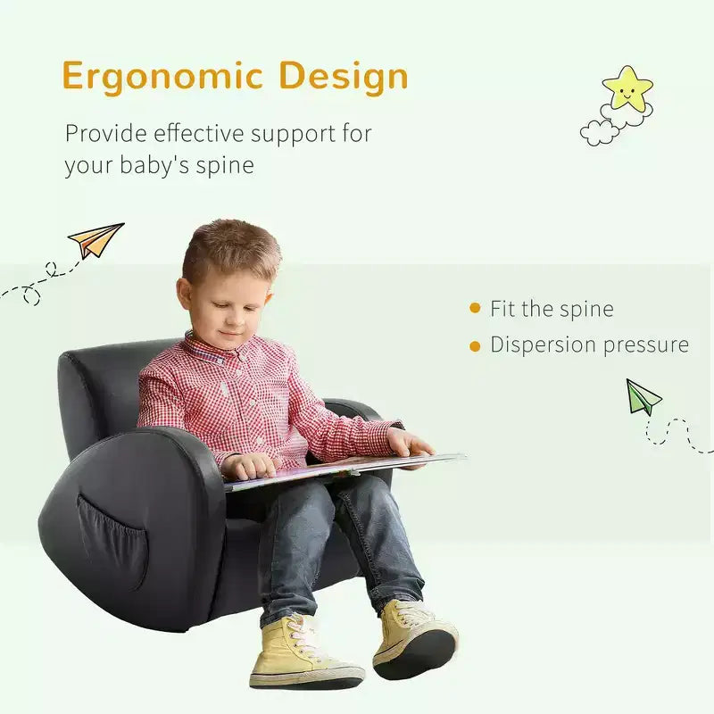 Fauteuil à bascule pour enfant avec poches latérales