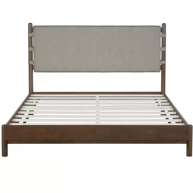 Lit double Queen/King ; Lit plateforme en bois avec tête de lit
