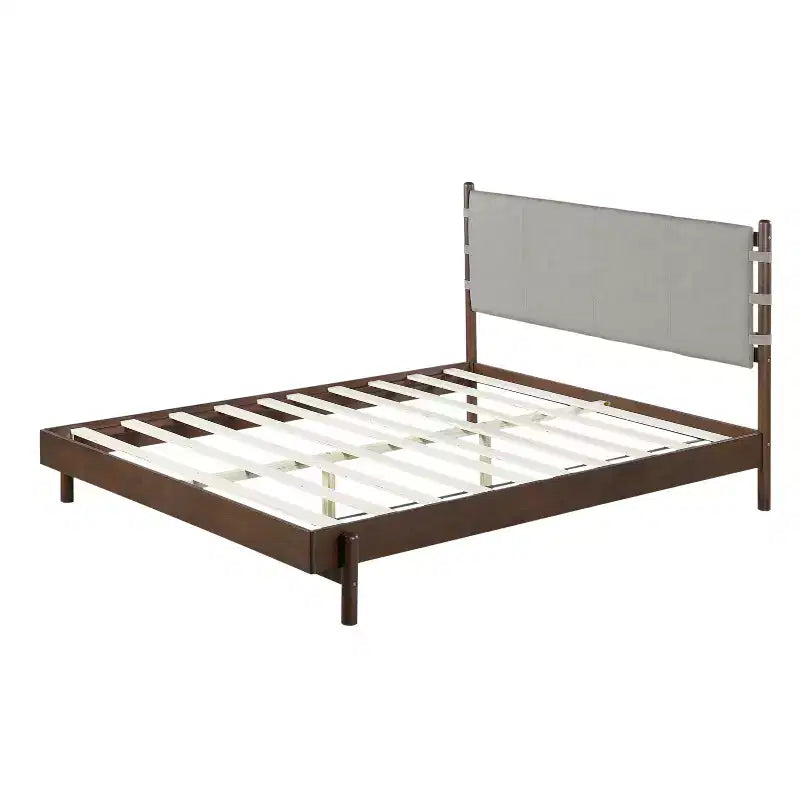 Lit double Queen/King ; Lit plateforme en bois avec tête de lit