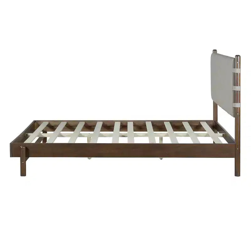 Lit double Queen/King ; Lit plateforme en bois avec tête de lit