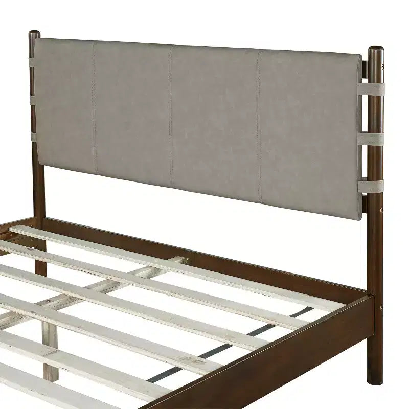 Lit double Queen/King ; Lit plateforme en bois avec tête de lit