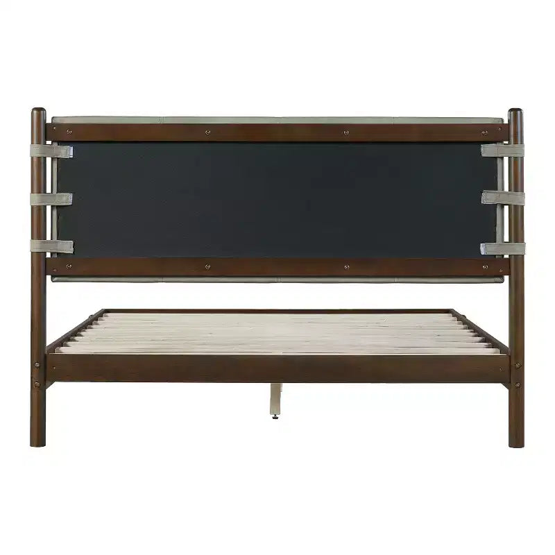 Lit double Queen/King ; Lit plateforme en bois avec tête de lit
