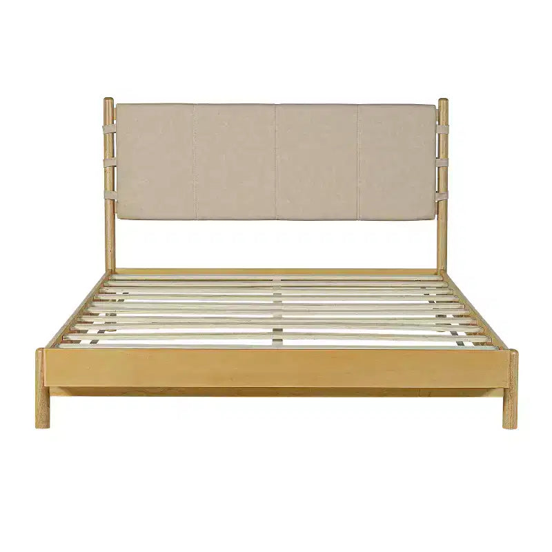 Lit double Queen/King ; Lit plateforme en bois avec tête de lit