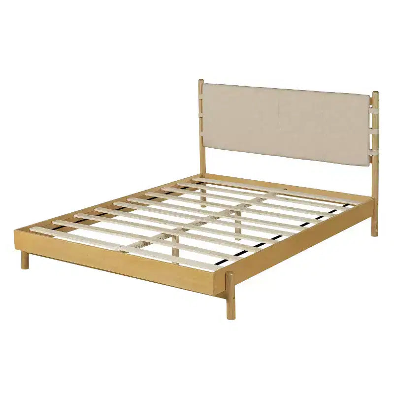 Lit double Queen/King ; Lit plateforme en bois avec tête de lit