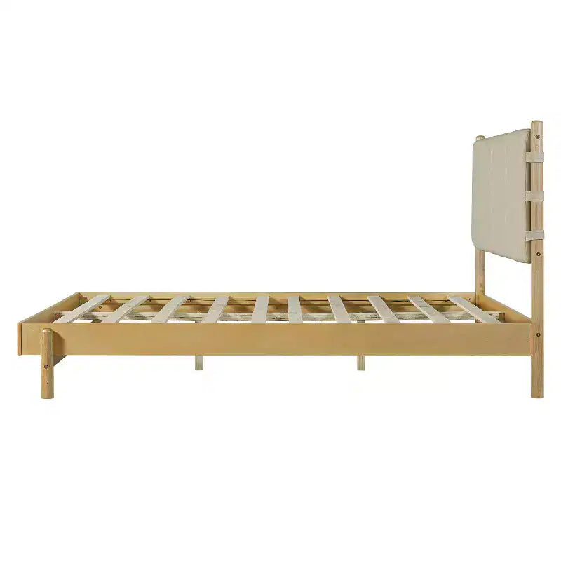 Lit double Queen/King ; Lit plateforme en bois avec tête de lit