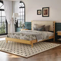 Queen/King Bed Frame; Wood Platform Bed with Headboard - ModernLuxe