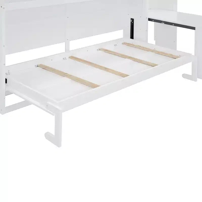 Lit escamotable double avec tiroirs et bureau