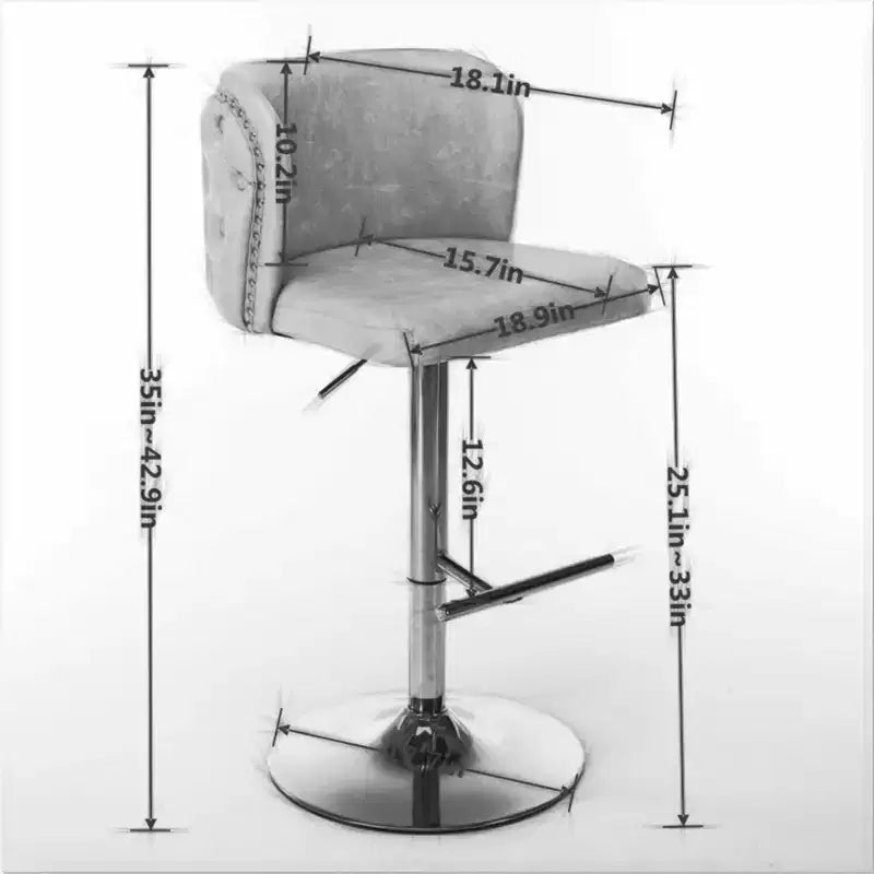 Tabourets de bar pivotants avec hauteur d'assise réglable