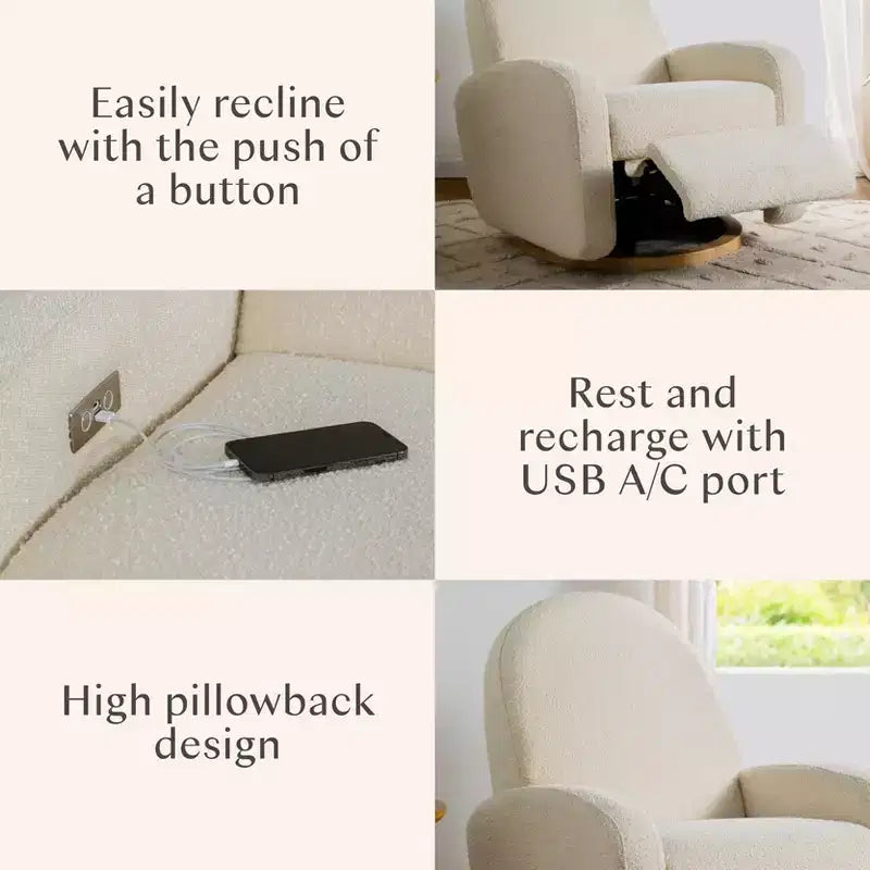 Fauteuil inclinable électronique et fauteuil inclinable/pivotant avec port USB