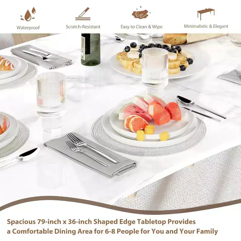 Table à manger avec bord irrégulier ondulé