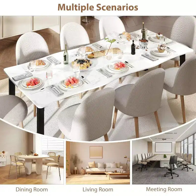 Table à manger avec bord irrégulier ondulé