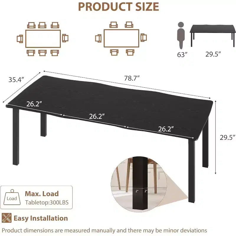 Table à manger avec bord irrégulier ondulé