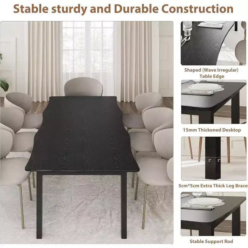 Table à manger avec bord irrégulier ondulé