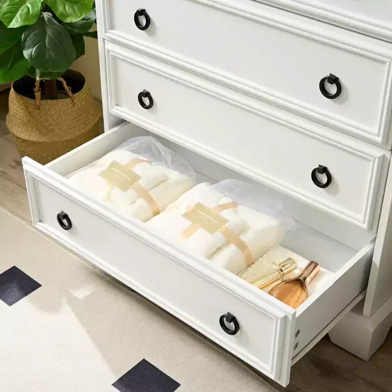 Coiffeuse moderne en bois à six tiroirs avec glissières de tiroir souples