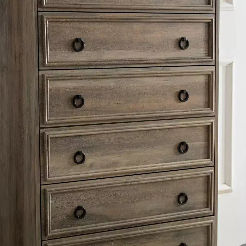 Coiffeuse moderne en bois à six tiroirs avec glissières de tiroir souples
