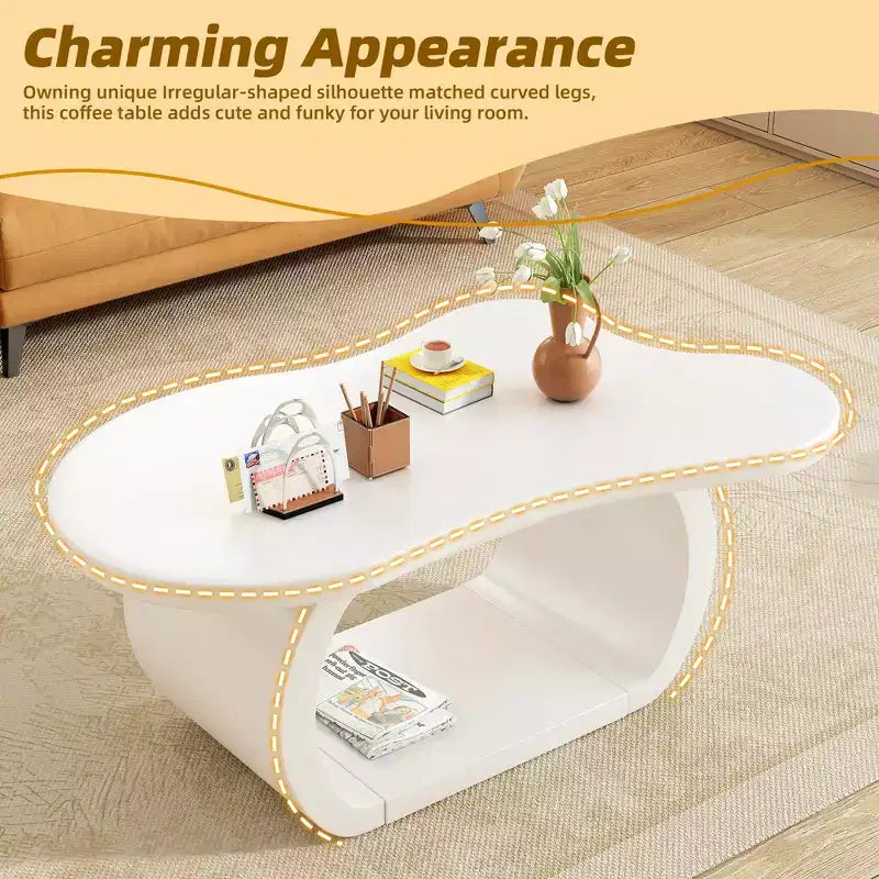 Table basse en bois en forme de nuage