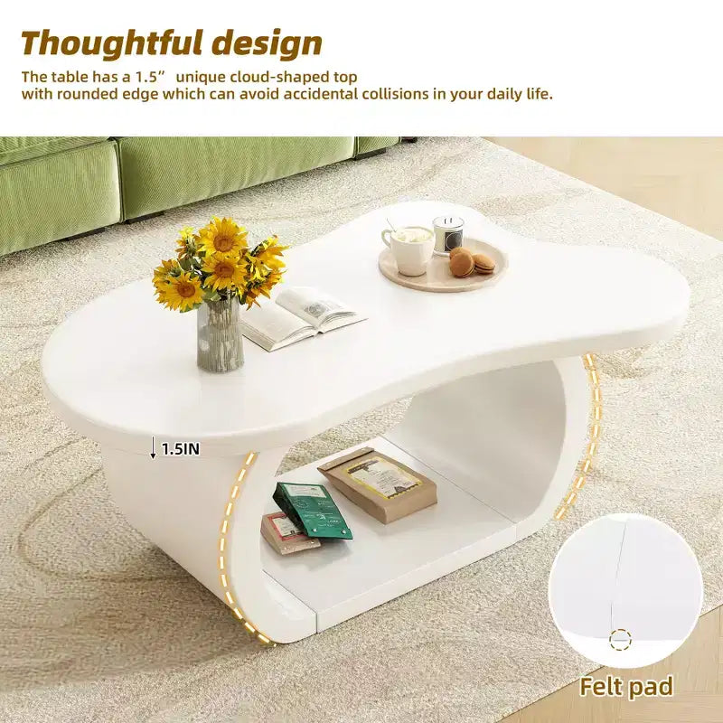 Table basse en bois en forme de nuage