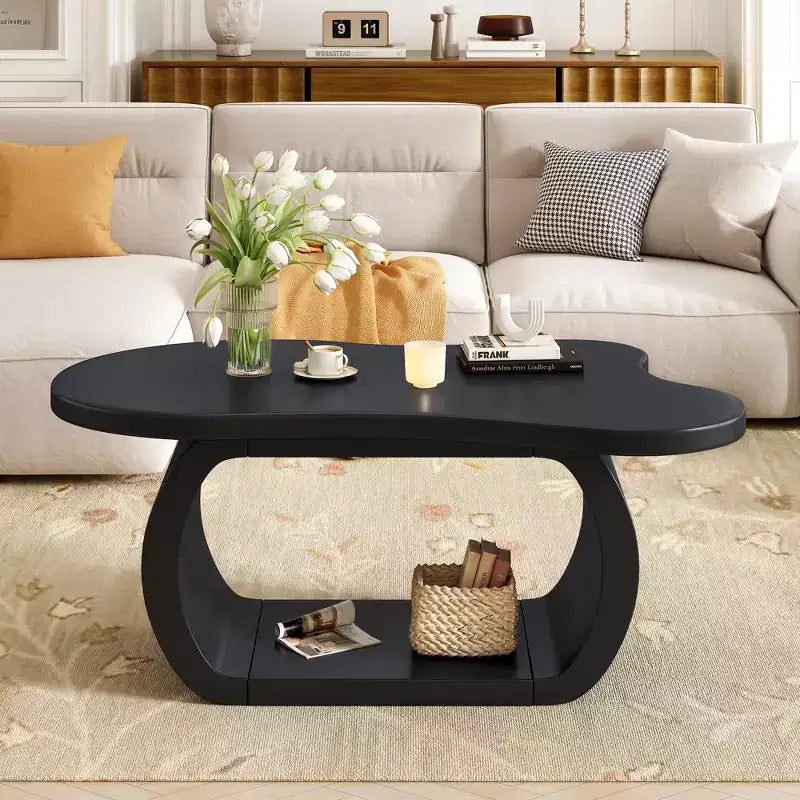 Table basse en bois en forme de nuage