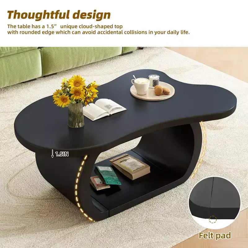 Table basse en bois en forme de nuage