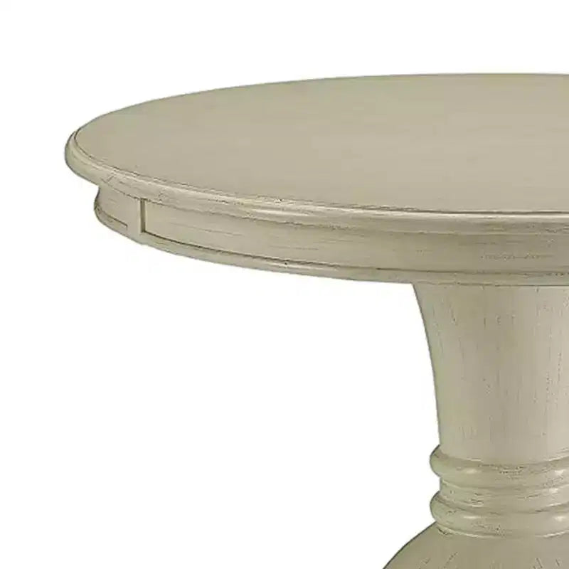 Table d'appoint avec base ; blanc antique