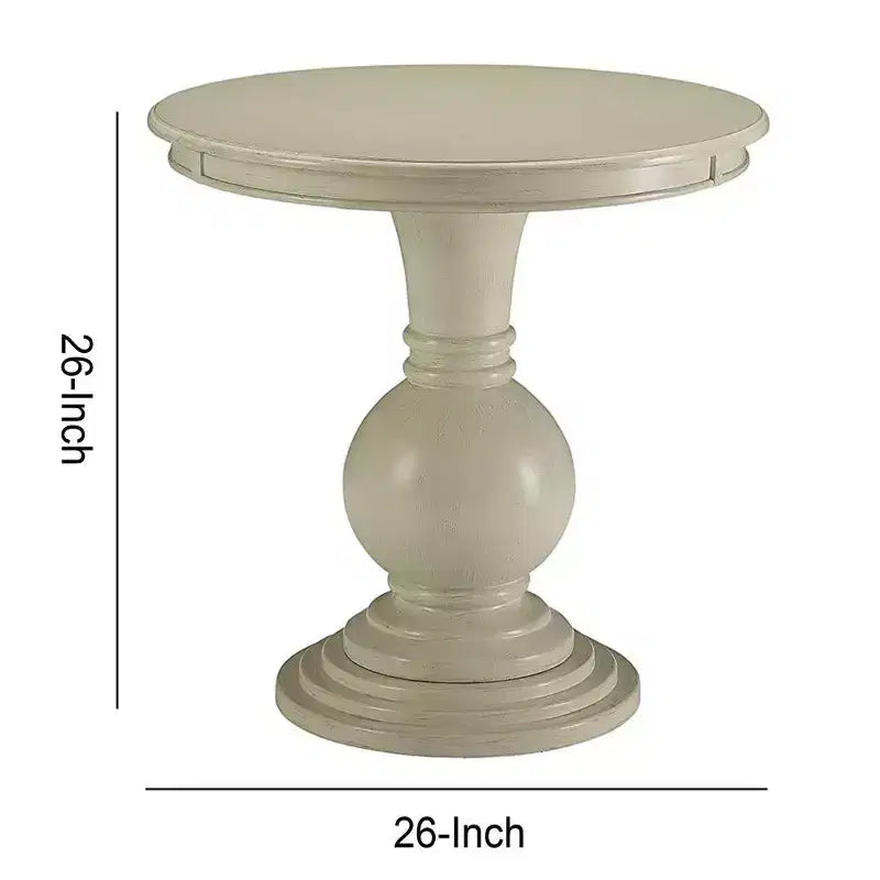Table d'appoint avec base ; blanc antique