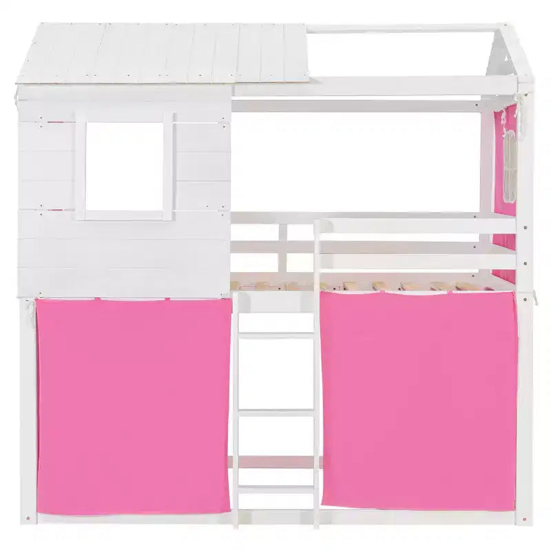 Lit superposé avec tente ; cabane pour enfants amusante