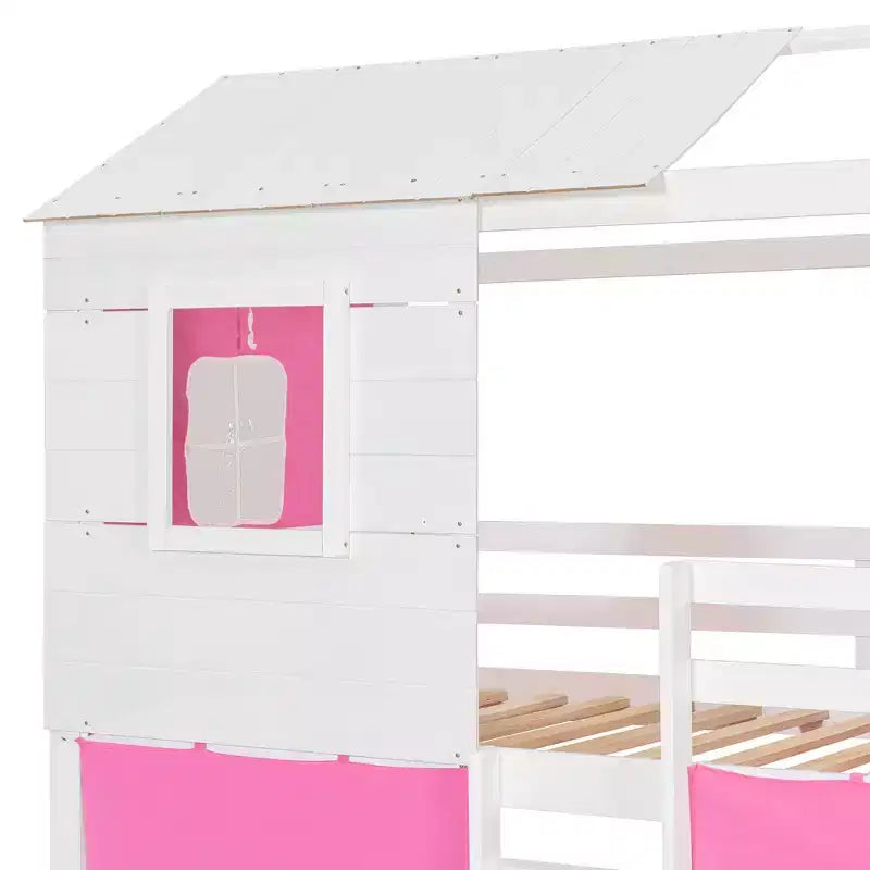 Lit superposé avec tente ; cabane pour enfants amusante