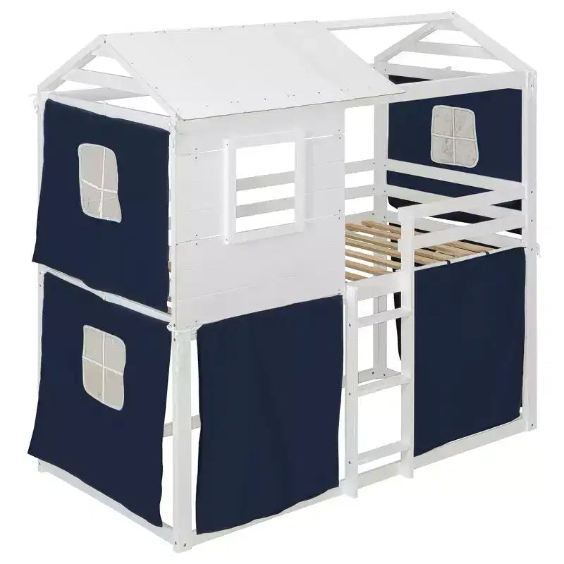 Lit superposé avec tente ; cabane pour enfants amusante