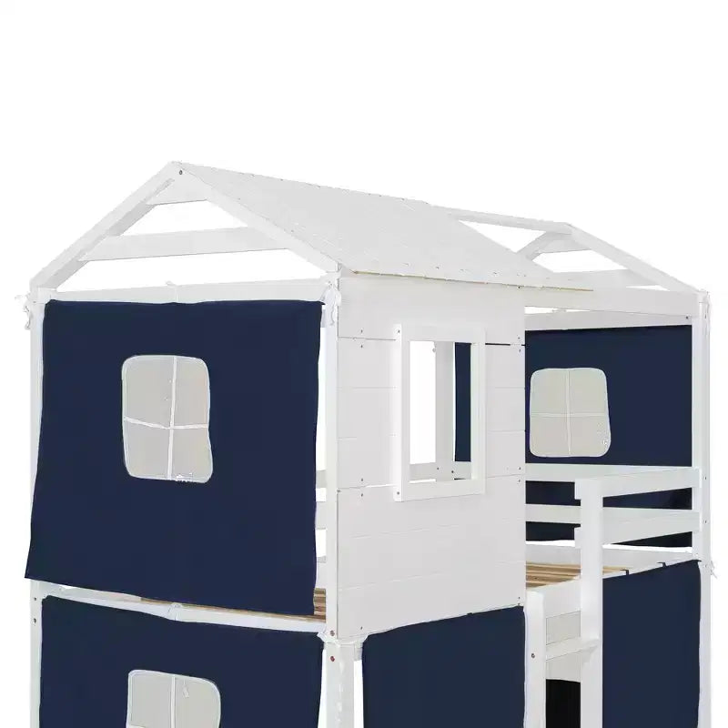 Lit superposé avec tente ; cabane pour enfants amusante