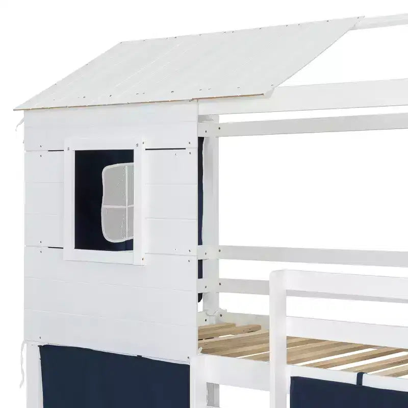 Lit superposé avec tente ; cabane pour enfants amusante